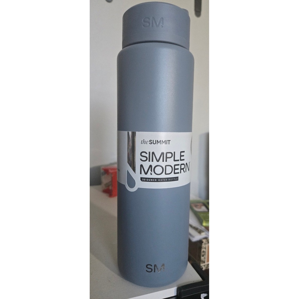 Simple Modern Summit 30oz Water Bottle Slate Gray Stainless Steel Straw Lid NEW